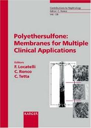Cover of: Polyethersulfone: Membranes for Multiple Clinical Applications (Contributions to Nephrology)