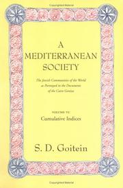 Cover of: A Mediterranean Society: The Jewish Communities of the Arab World as Portrayed in the Documents of the Cairo Geniza, Vol. VI by S. D. Goitein