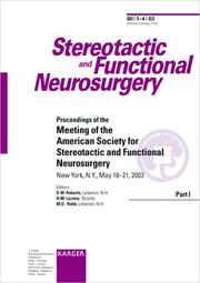 Cover of: American Society for Stereotactic and Functional Neurosurgery: Special Issue Stereotactic and Functional Neurosurgery 2003 (Stereotactic & Functional Neurosurgery)