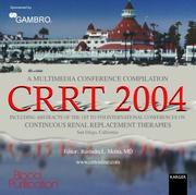 Cover of: Crrt 2004 - A Multimedia Conference Compilation: Abstracts 1995-2004 Blood Purification