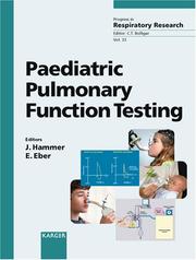 Cover of: Paediatric Pulmonary Function Testing, Vol. 33 (PROGRESS IN RESPIRATORY RESEARCH) by Jurg Hammer