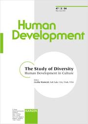 Cover of: The Study Of Diversity: Human Development In Culture (Special Issue Human Development 2004)
