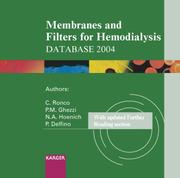 Cover of: Membranes and Filters for Hemodialysis by Claudio Ronco