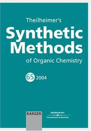 Theilheimer's Synthetic Methods of Organic Chemestry (SYNTHETIC METHODS OF ORGANIC CHEMISTRY (THEILHEIME) by Alan F Finch