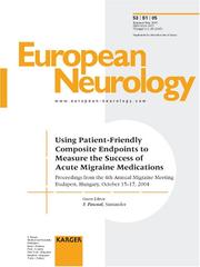 Cover of: Using Patient-Friendly Composite Endpoints to Measure the Success of Acute Migraine Medications: 4th Annual Migraine Meeting, Budapest, October 2004: Proceedings (European Neurology)