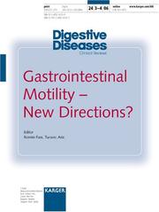 Cover of: Gastrointestinal Motility: New Directions? (Special Issue: Digestive Diseases 2006)