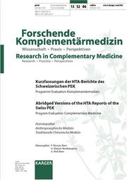 Cover of: Schweizerische Pek: Programm Evaluation Komplementermedizin Kurzfassungen Der Hta-berichte (Forschende Komplementermedizin / Research in Complementary Medicine 2006)