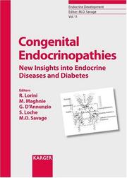 Cover of: Congenital Endocrinopathies: New Insights into Endocrine Diseases and Diabetes workshop, Genova, January 2007 (Endocrine Development)