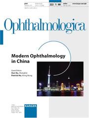 Cover of: Modern Ophthalmology in China: Special Issue, Ophthalmologica 2008