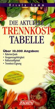 Cover of: Die aktuelle Trennkost Tabelle.