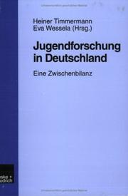 Cover of: Jugendforschung in Deutschland. Eine Zwischenbilanz.