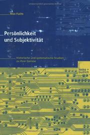 Cover of: Persönlichkeit und Subjektivität. Historische und systematische Studien zu ihrer Genese.