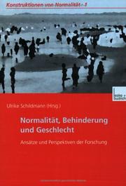 Cover of: Normalität, Behinderung und Geschlecht. Ansätze und Perspektiven der Forschung.