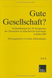 Cover of: Gute Gesellschaft?, 2 Bde.