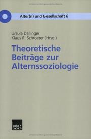 Theoretische Beiträge zur Alternssoziologie cover