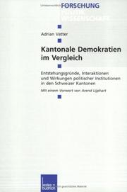 Cover of: Kantonale Demokratien im Vergleich
