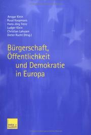 Cover of: Bürgerschaft, Öffentlichkeit und Demokratie in Europa