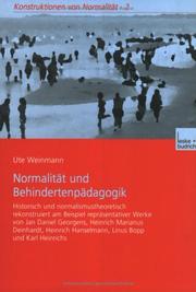 Cover of: Normalität und Behindertenpädagogik