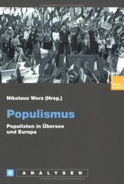 Cover of: Populismus. Populisten in Übersee und Europa. by Nikolaus Werz