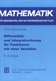 Cover of: Differential- und Integralrechnung für Funktionen mit einer Variablen.