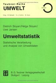 Cover of: Umweltstatistik. Statistische Verarbeitung und Analyse von Umweltdaten.