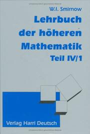 Cover of: Lehrbuch der höheren Mathematik, Bd.4/1