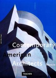 Cover of: Contemporary American Architects by Taschen Publishing