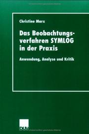 Cover of: Das Beobachtungsverfahren SYMLOG in der Praxis