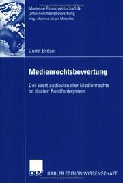 Cover of: Medienrechtsbewertung. Der Wert audiovisueller Medienrechte im dualen Rundfunksystem