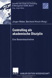 Cover of: Controlling als akademische Disziplin. Eine Bestandsaufnahme