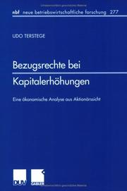 Cover of: Bezugsrechte bei Kapitalerhöhungen. Eine ökonomische Analyse aus Aktionärssicht