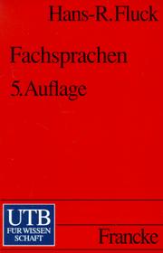 Cover of: Fachsprachen. Einführung und Bibliographie.