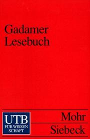 Cover of: Gadamer Lesebuch.
