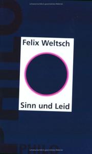 Cover of: Sinn und Leid. by Felix Weltsch, Manfred. Voigts