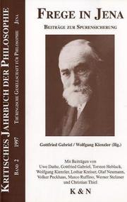 Cover of: Frege in Jena. Beiträge zur Spurensicherung.