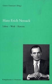 Cover of: Hans Erich Nossack by Günter Dammann