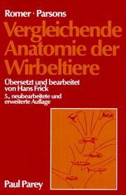 Cover of: Vergleichende Anatomie der Wirbeltiere.