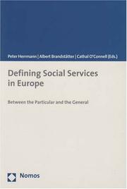 Cover of: Defining Social Services in Europe: Between the Particular and the General