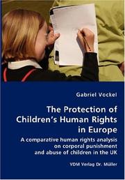 Cover of: The Protection of Children's Human Rights in Europe by Gabriel Vockel