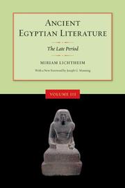 Cover of: Ancient Egyptian literature by Miriam Lichtheim