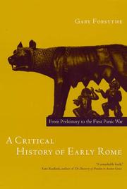 Cover of: A Critical History of Early Rome by Gary Forsythe