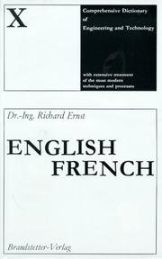 Cover of: English-French Comprehensive Dictionary of Engineering & Technology