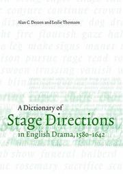 Cover of: A Dictionary of Stage Directions in English Drama 15801642