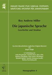 Cover of: Die japanische Sprache by Roy Andrew Miller