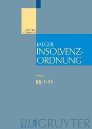 Cover of: Insolvenzordnung: Band 1: 1-55