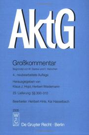 Cover of: Aktiengesetz: Großkommentar: Lieferung 23: §§ 300-310