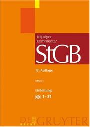 Cover of: Strafgesetzbuch. Leipziger Kommentar: Band 1 by 