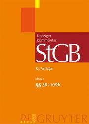Cover of: Strafgesetzbuch. Leipziger Kommentar: Grokommentar: Band 4 by 