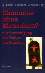 Front cover of Ökonomie ohne Menschen? by Unknown