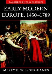 Cover of: Early Modern Europe, 14501789 (Cambridge History of Europe) by Merry E. Wiesner-Hanks